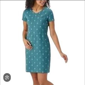 Duluth Trading Co. NoGA Naturale Cotton Short Sleeve Dress Pockets Size Small